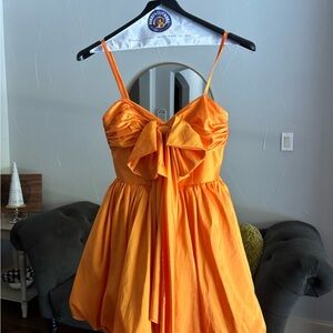 Vibrant Orange Bow Dress
